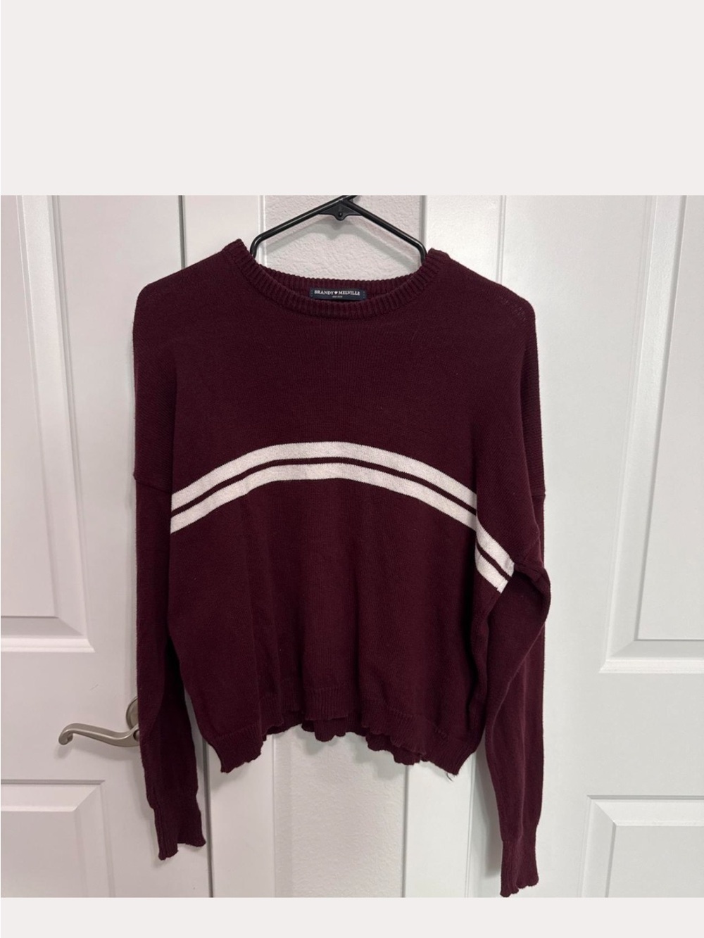 Brandy Melville Maroon Crewneck Sweater